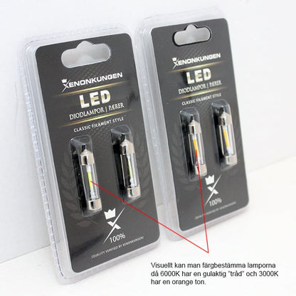billede, der viser brugen af 36 mm – C5W LED Filament – Carlevel