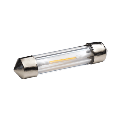 produktbillede forfra, der viser 36mm – C5W LED Filament – Carlevel