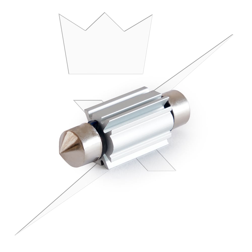 sidebillede, der viser profil og design af 36 mm – C5W Super Canbus – 4W – Xenon King