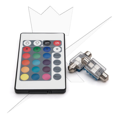 nærbillede af detaljer og materialer af 36mm Flush lampe Fjernbetjening 12V – RGB – Xenonkungen