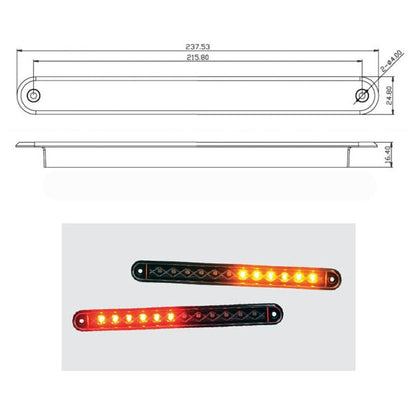 närbild på detaljer och material av Bakmarkering 235mm – IP67 – Vit – LEA