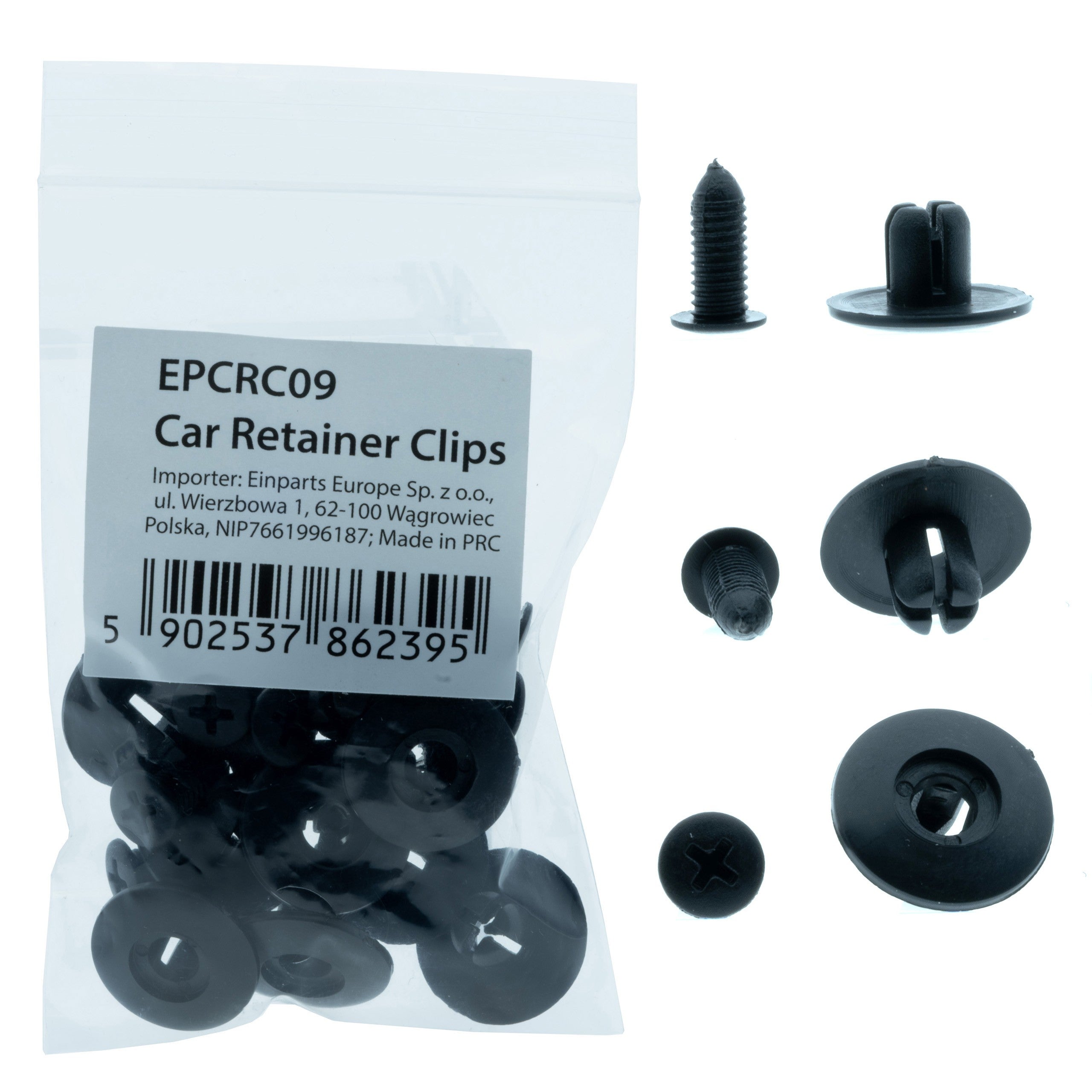 Fästclips Mazda 323/Xedos-6 m.fl. – A 20,2 B 8,2 C 9,7 d 2,6 H 9,7 hål ø 8