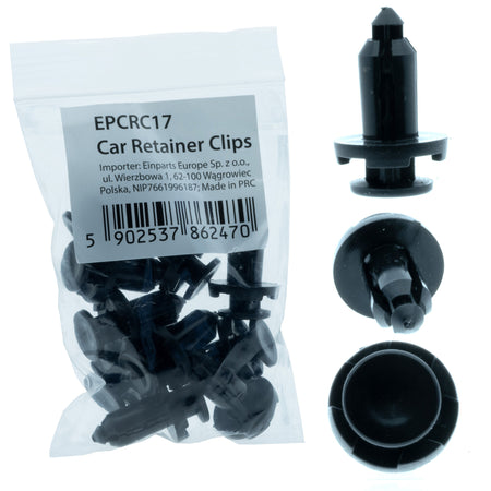 Fästclips Mitsubishi Colt/Galant m.fl. – A 17,8 B 8,8 C 13,5 d 1,6 H 16,4 hål ø