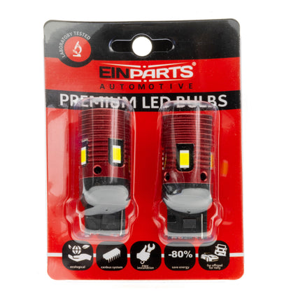 LED-lampa för bil – W21W – W3X16D – 6000K – 4 LED – SMD 3570 – 50 mm – 2-pack