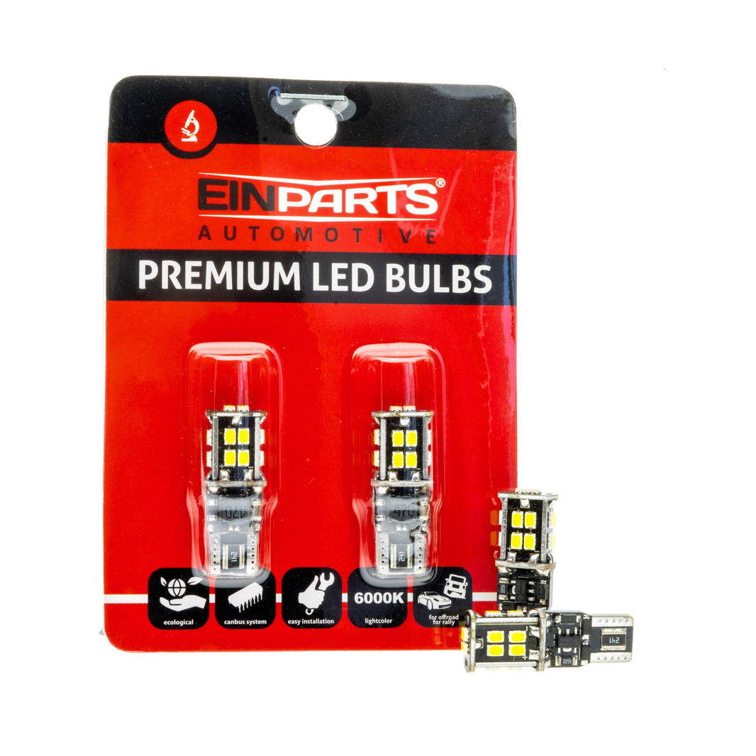 LED-lampa för bil – W5W – W2,1x9,5d – 6000K – 14 LED – SMD 3020 – 30 mm – 2-pack