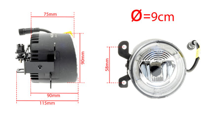 DRL- och dimljus – 6000K – 10 W – 9V - 32V