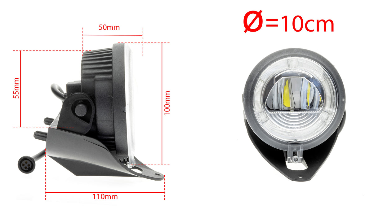 DRL- och dimljus – 6000K – 10 W – 9V - 16V