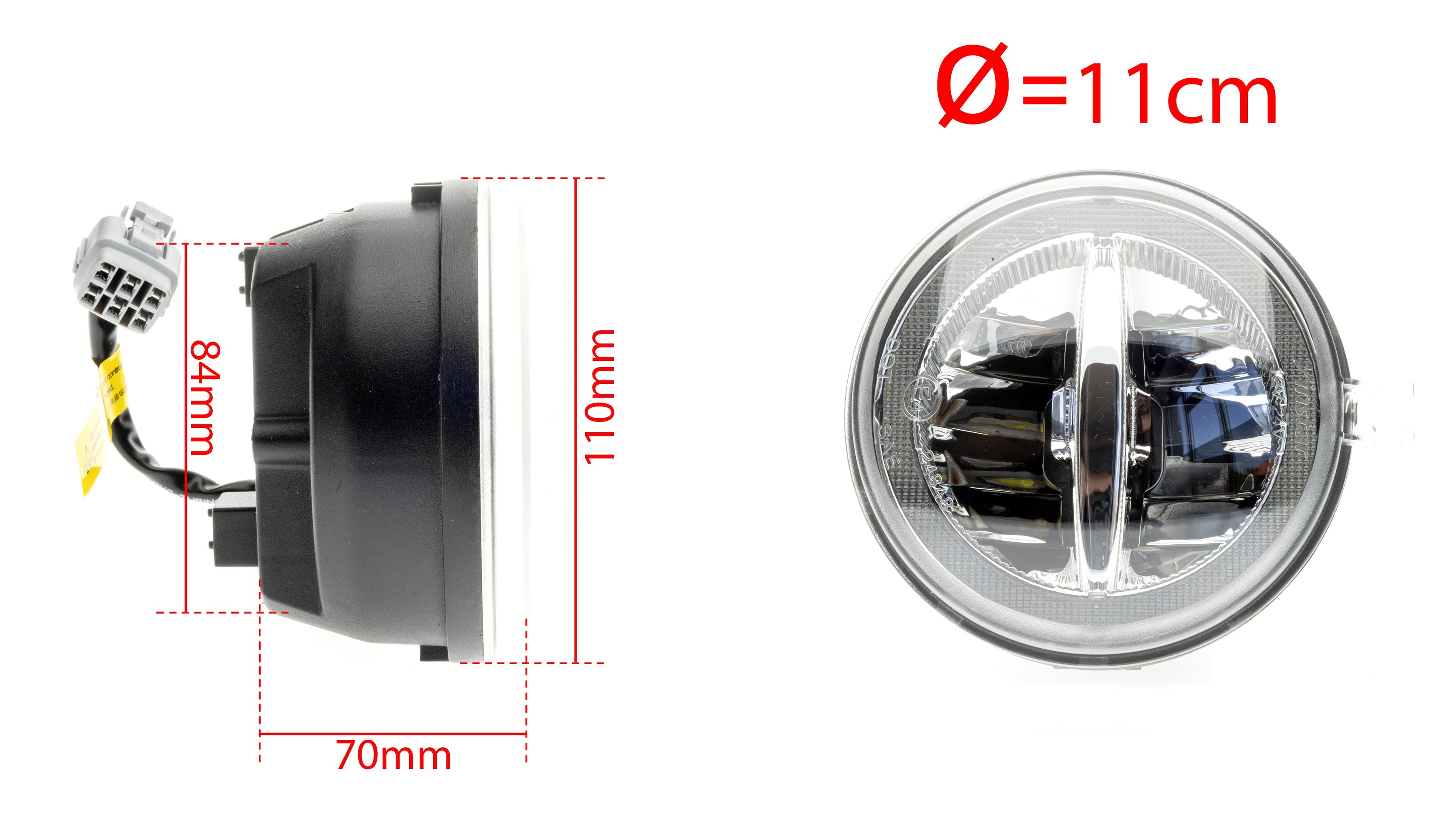 DRL- och dimljus – 6000K – 10 W – 9V - 16V