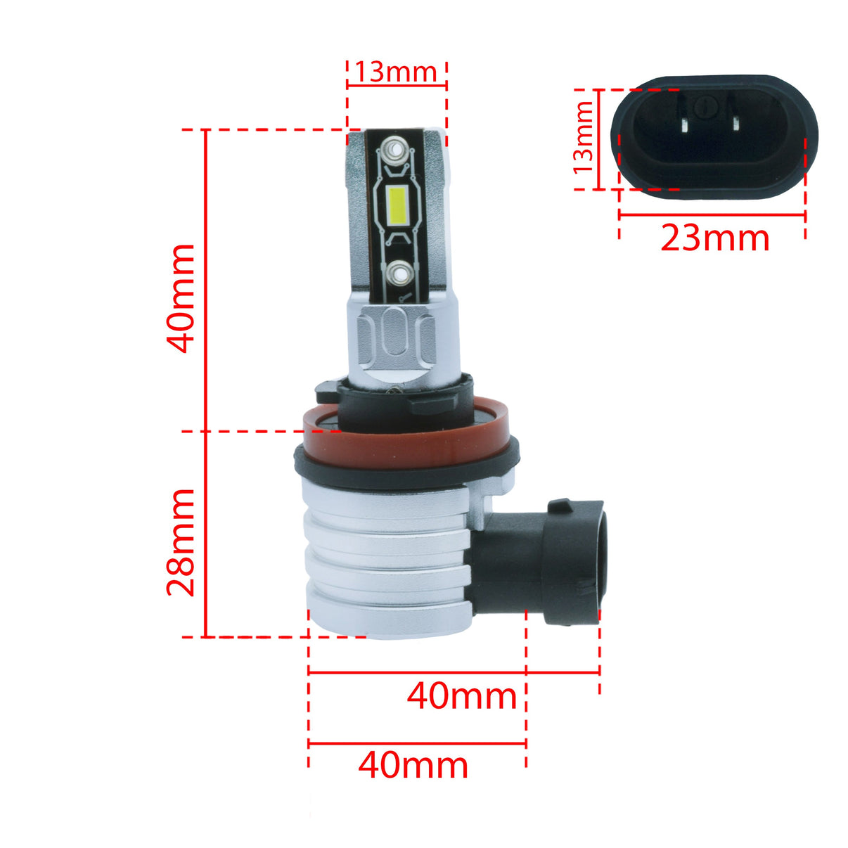 LED-konverteringssats – H11 – 6500K – 9V - 16V – PGJ19–1/2 – 2-pack