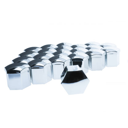 Hjulmutterskydd – Kromsilver – Plast – 20-pack