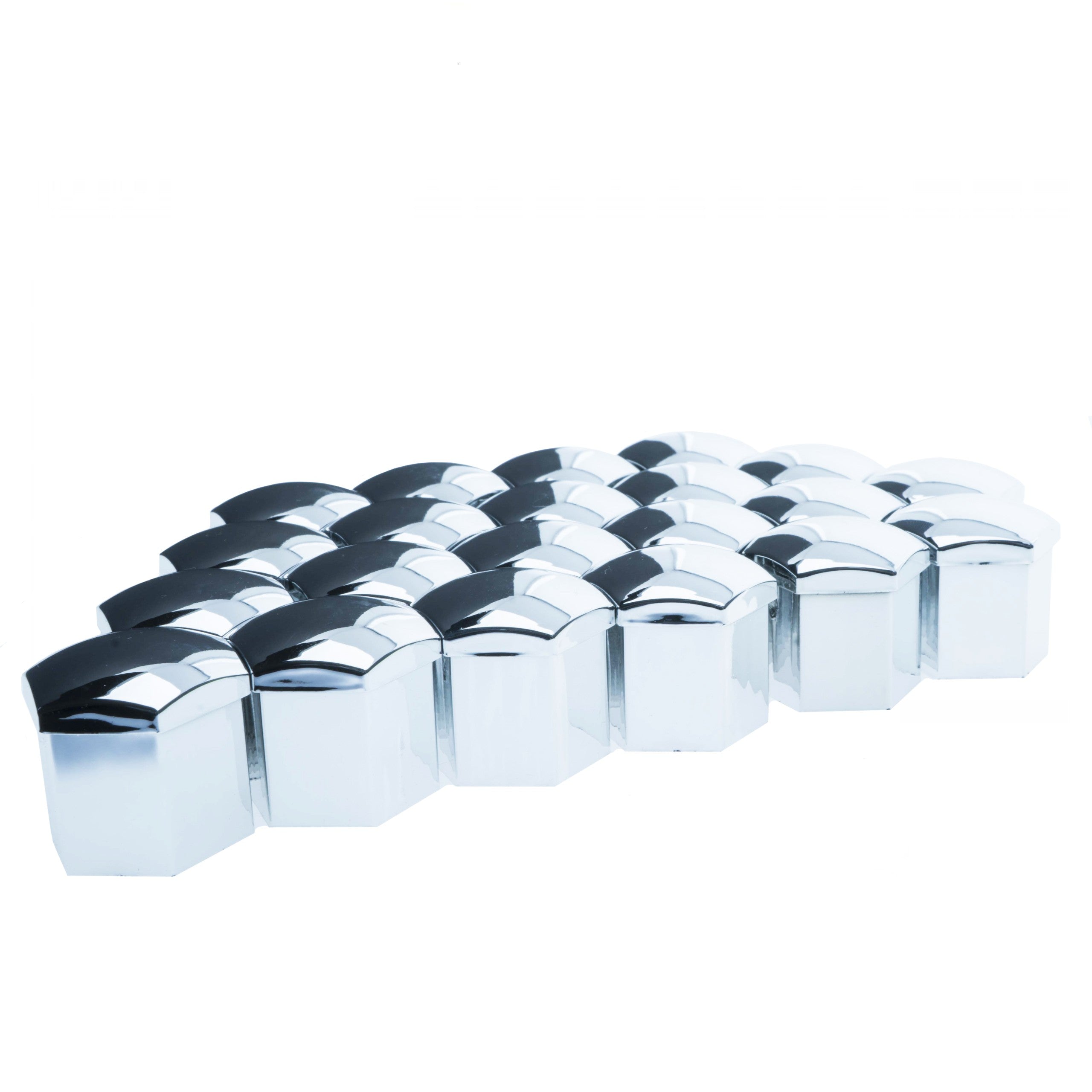 Hjulmutterskydd – Kromsilver – Plast – 20-pack