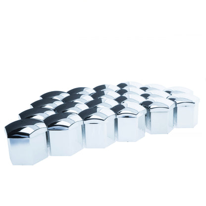 Hjulmutterskydd – Kromsilver – Plast – 20-pack