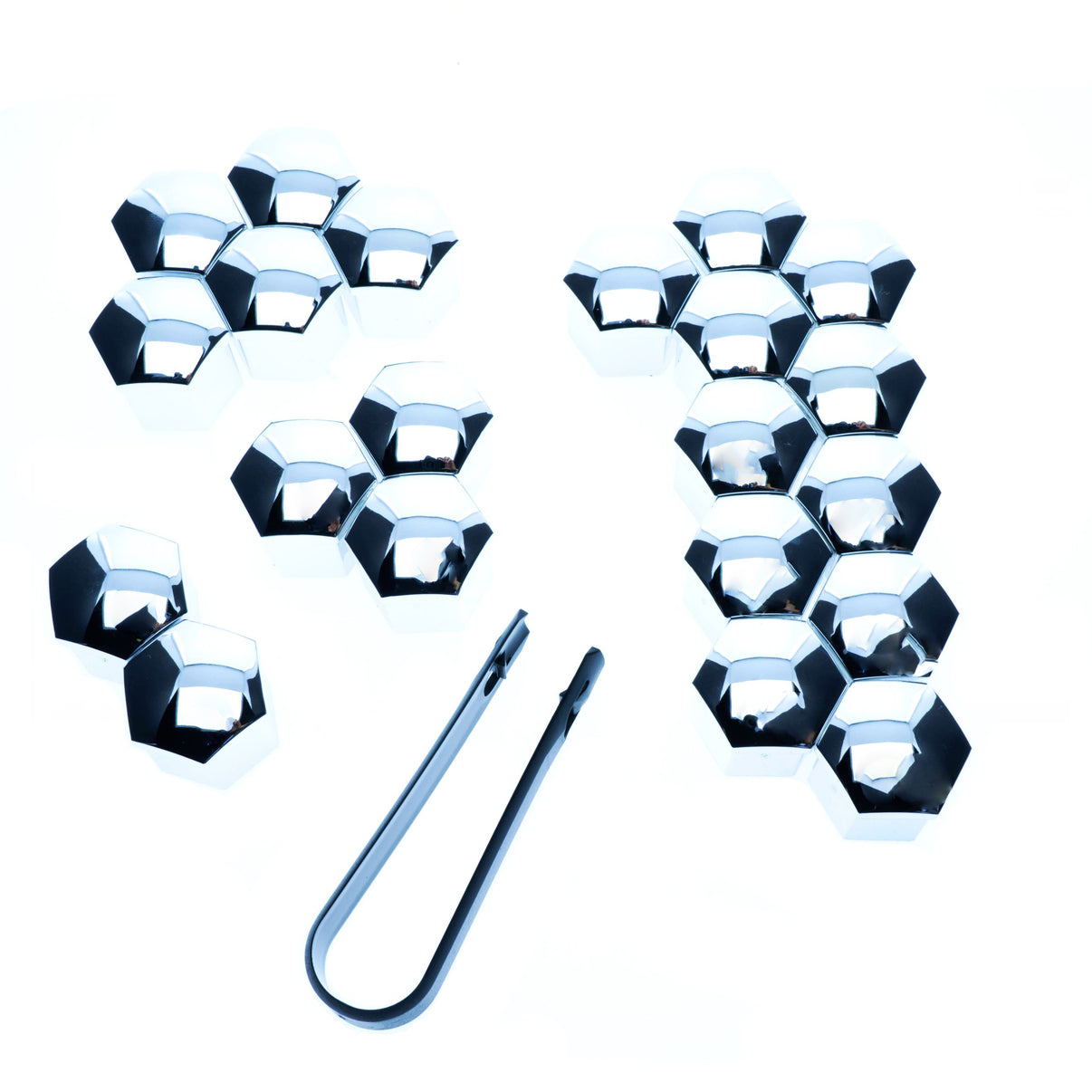 Hjulmutterskydd – Kromsilver – Plast – 20-pack