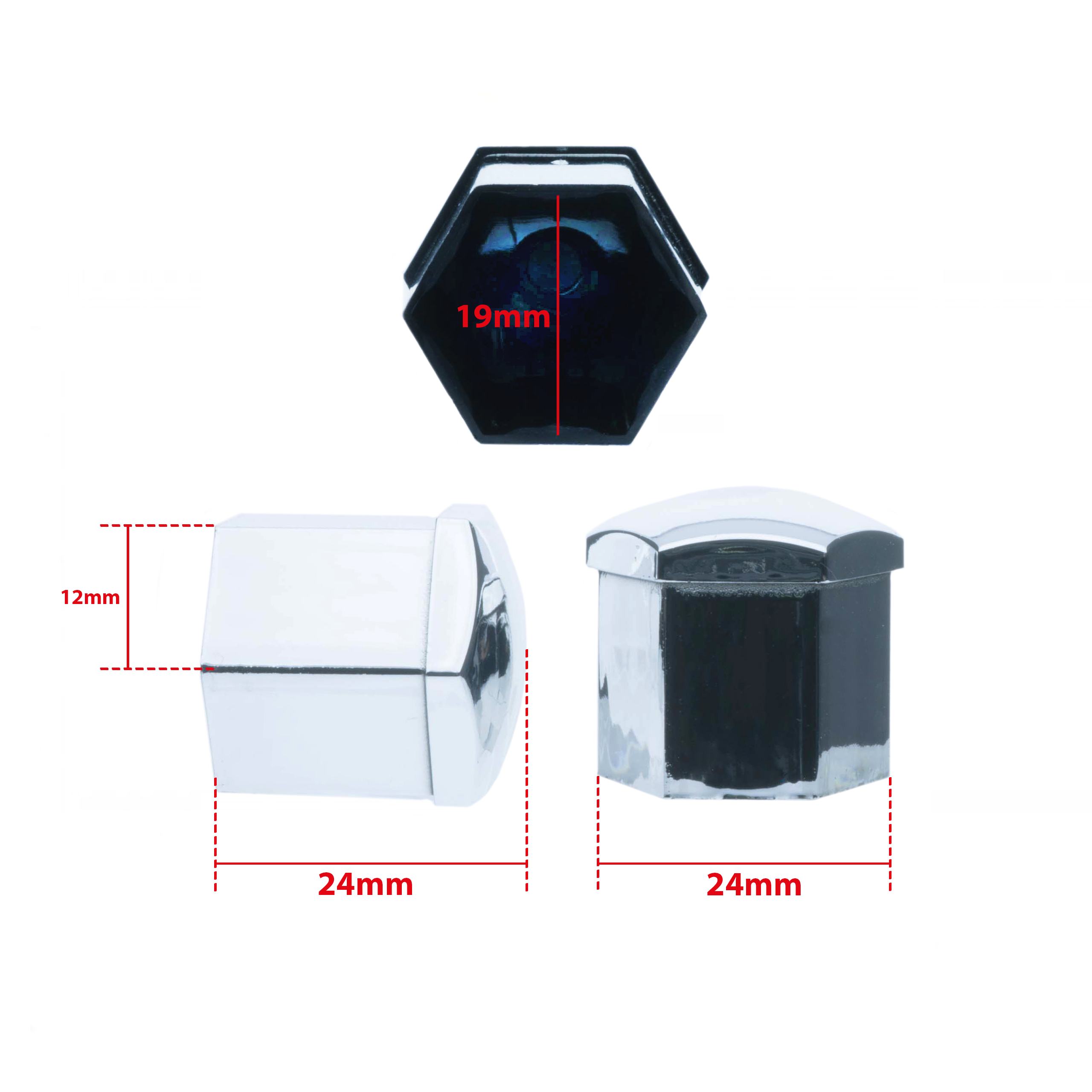 Hjulmutterskydd – Kromsilver – Plast – 20-pack