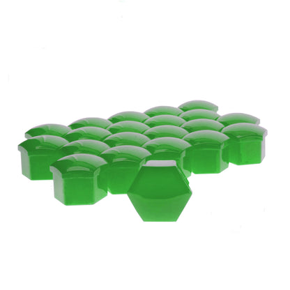 Hjulmutterskydd – Grön – Plast – 20-pack – 18 mm mm