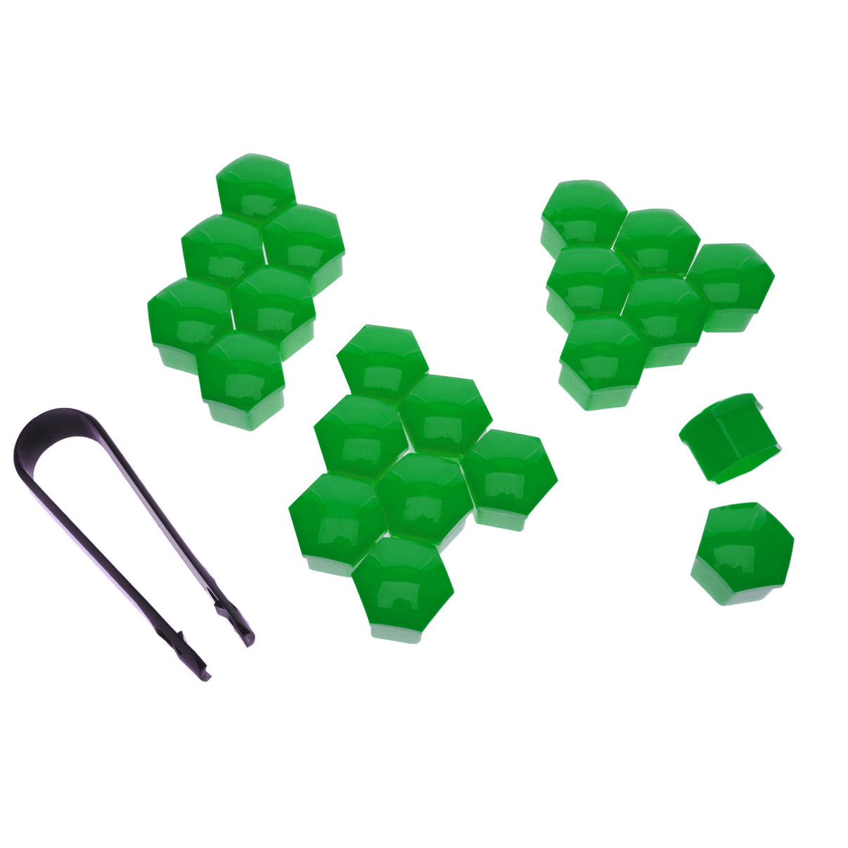 Hjulmutterskydd – Grön – Plast – 20-pack – 18 mm mm
