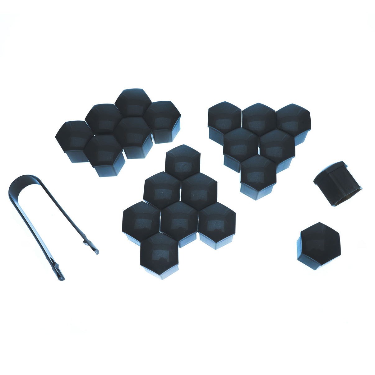 Hjulmutterskydd – Svart – Plast – 20-pack