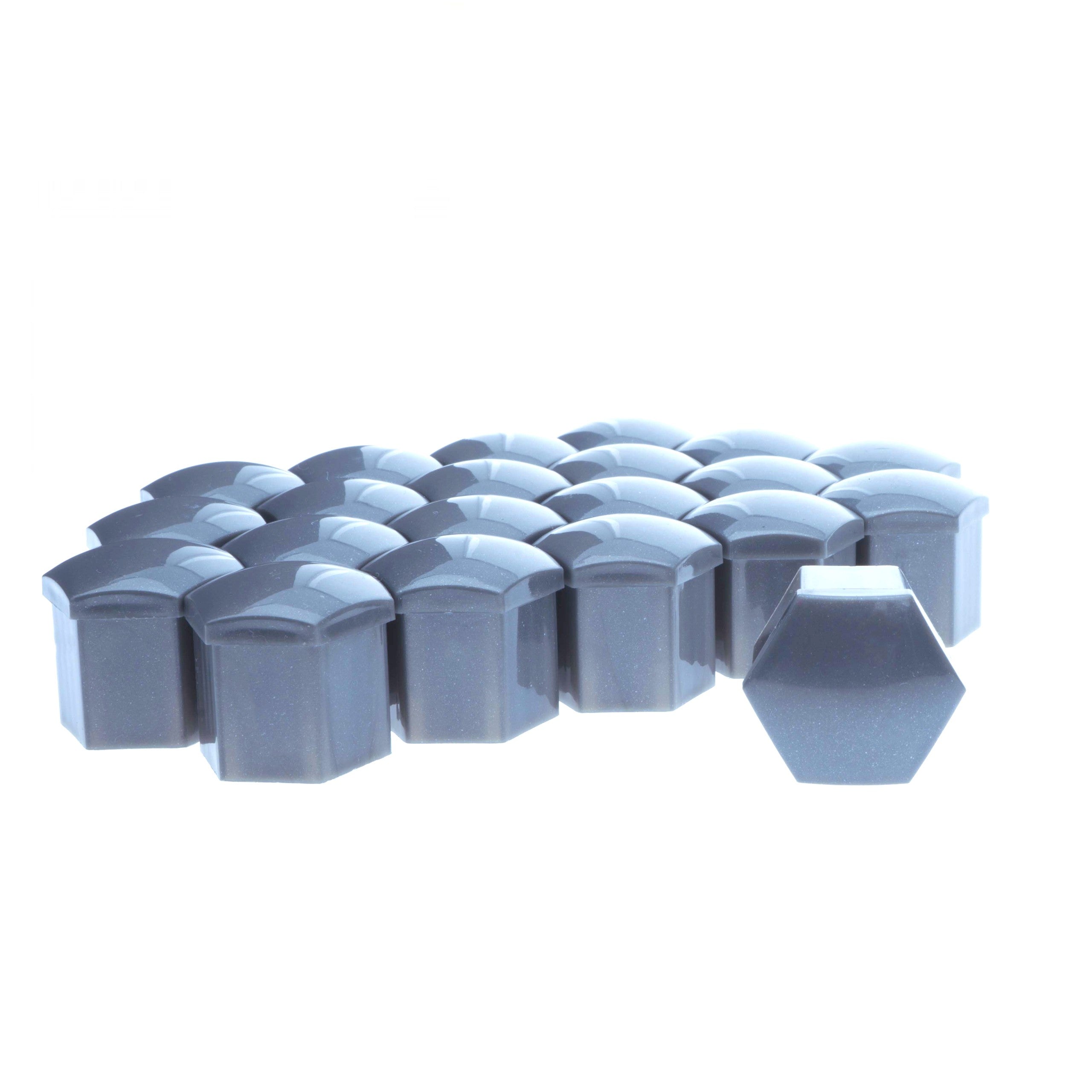 Hjulmutterskydd – Grå – Plast – 20-pack – 24 mm mm