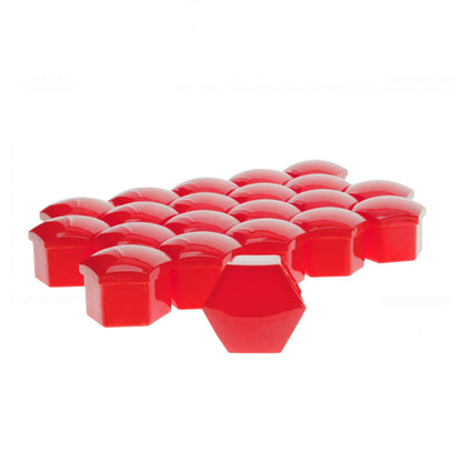Hjulmutterskydd – Röd – Plast – 20-pack – 24 mm mm