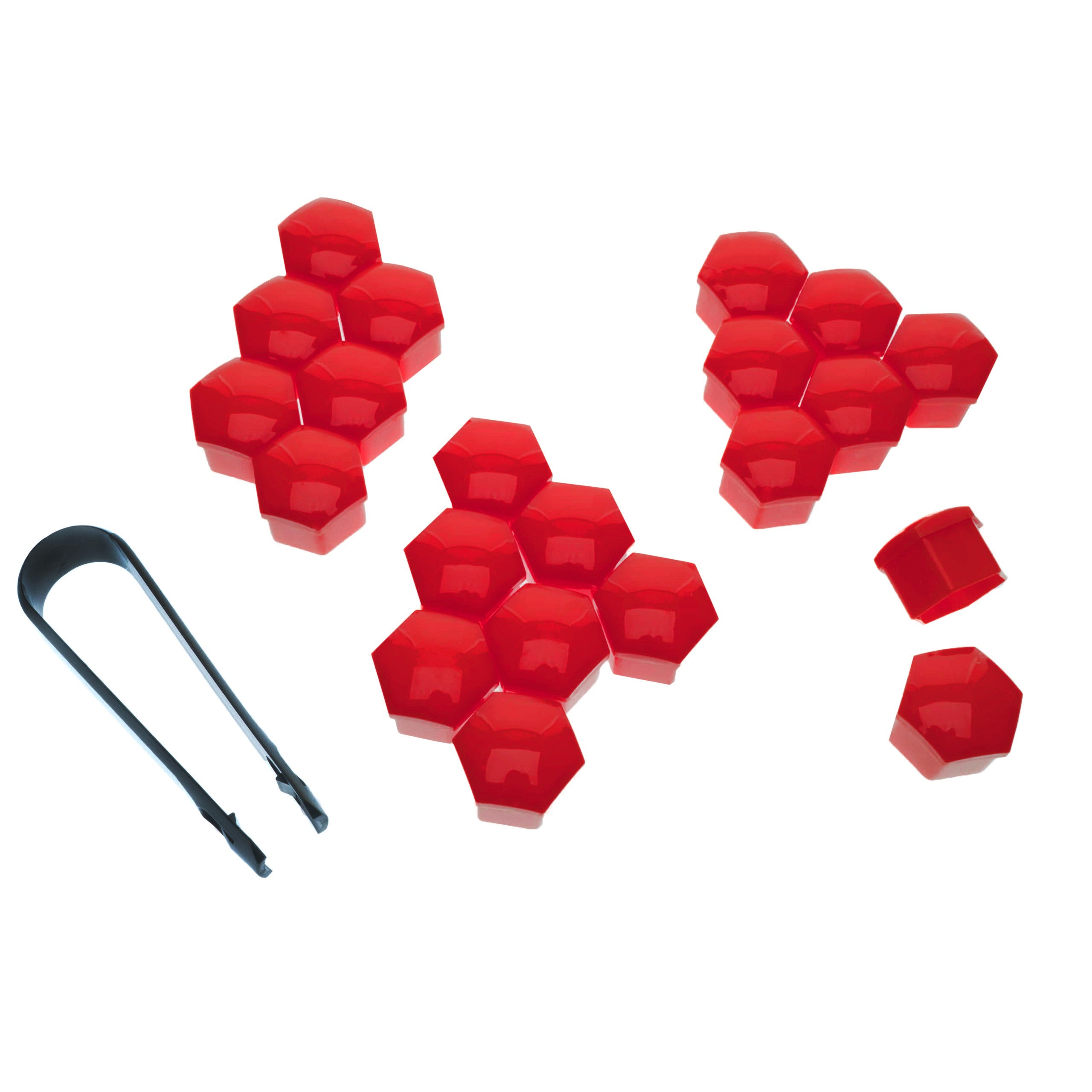Hjulmutterskydd – Röd – Plast – 20-pack – 24 mm mm