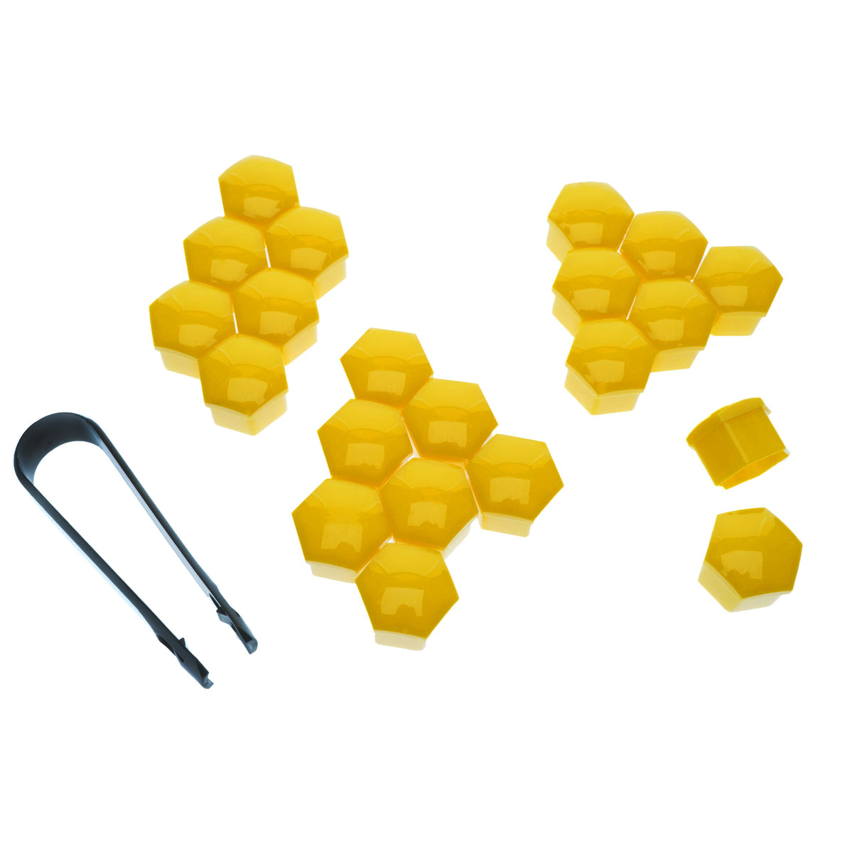 Hjulmutterskydd – Gul – Plast – 20-pack – 24 mm mm