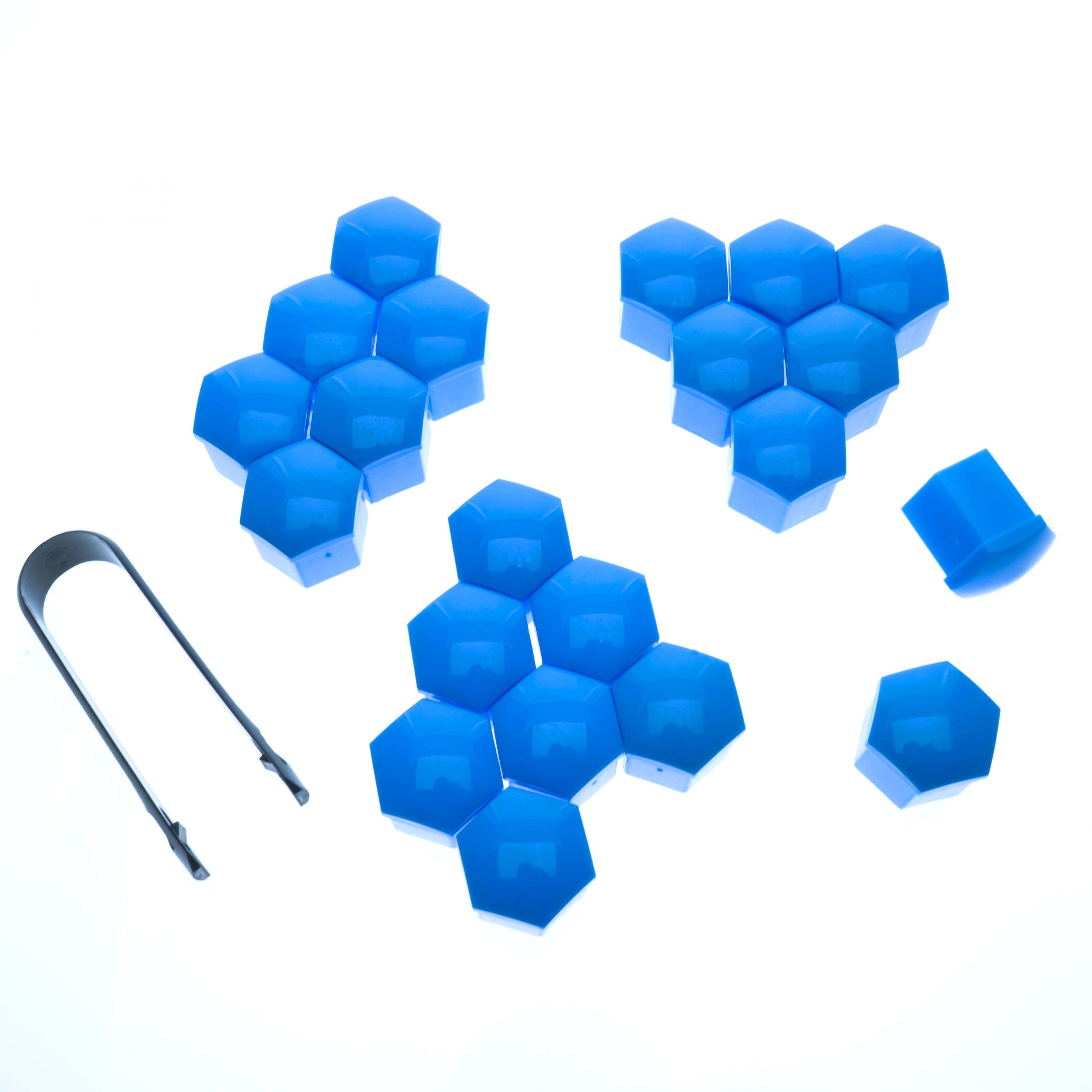 Hjulmutterskydd – Blå – Plast – 20-pack – 24 mm mm