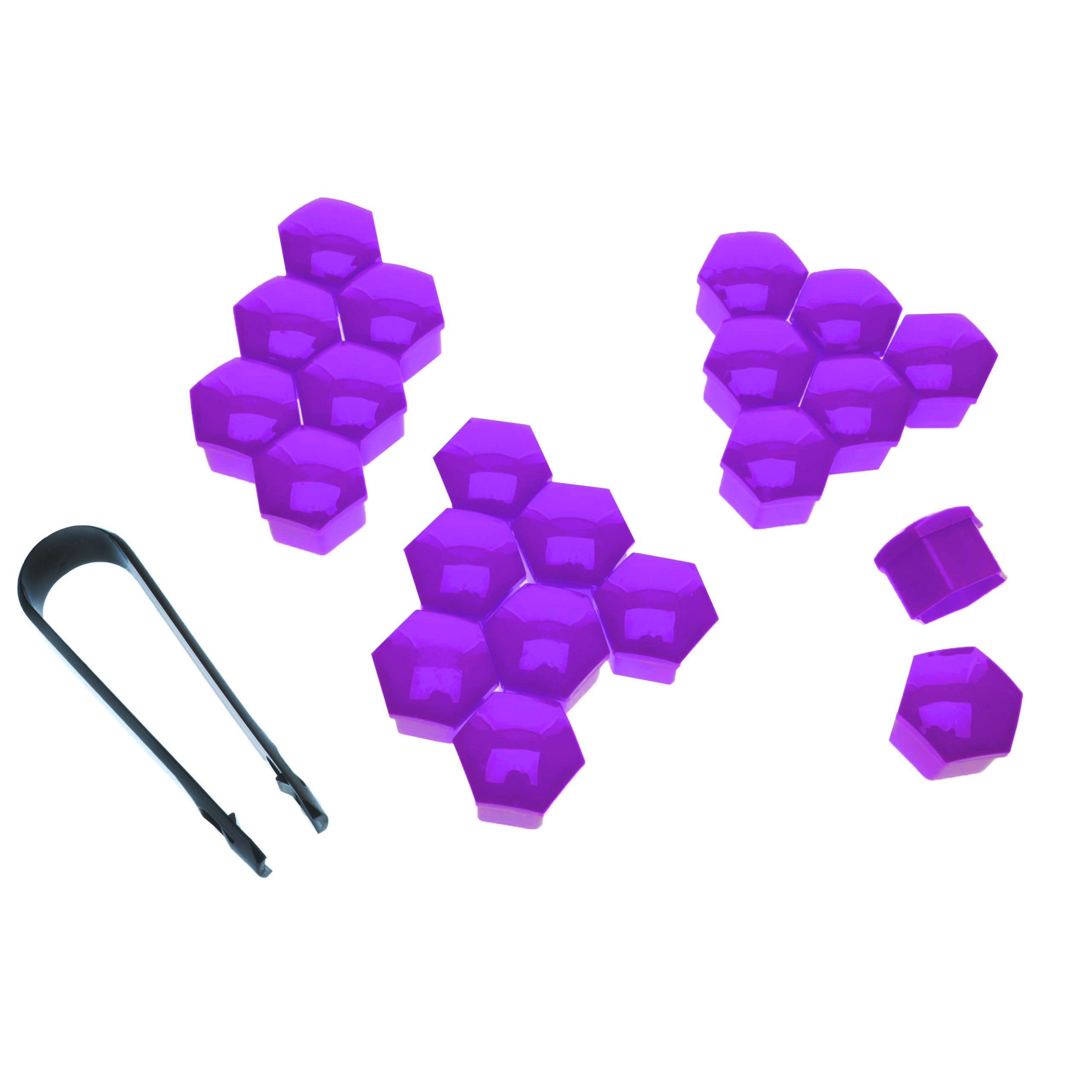Hjulmutterskydd – Lila – Plast – 20-pack – 24 mm mm