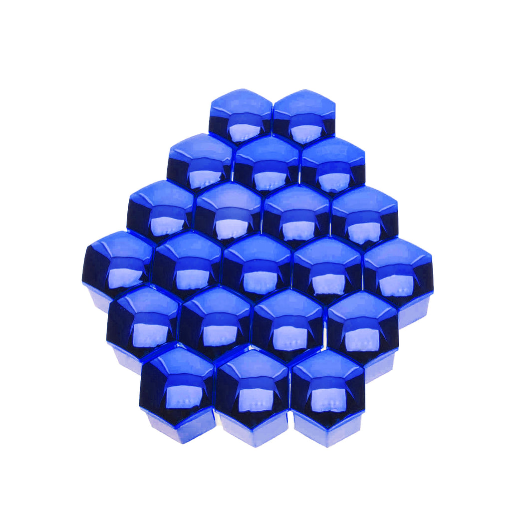 Hjulmutterskydd – Blå (metallic) – Plast – 20-pack – 24 mm mm