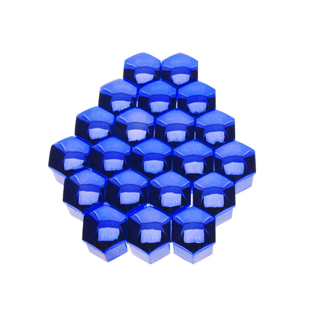 Hjulmutterskydd – Blå (metallic) – Plast – 20-pack – 24 mm mm