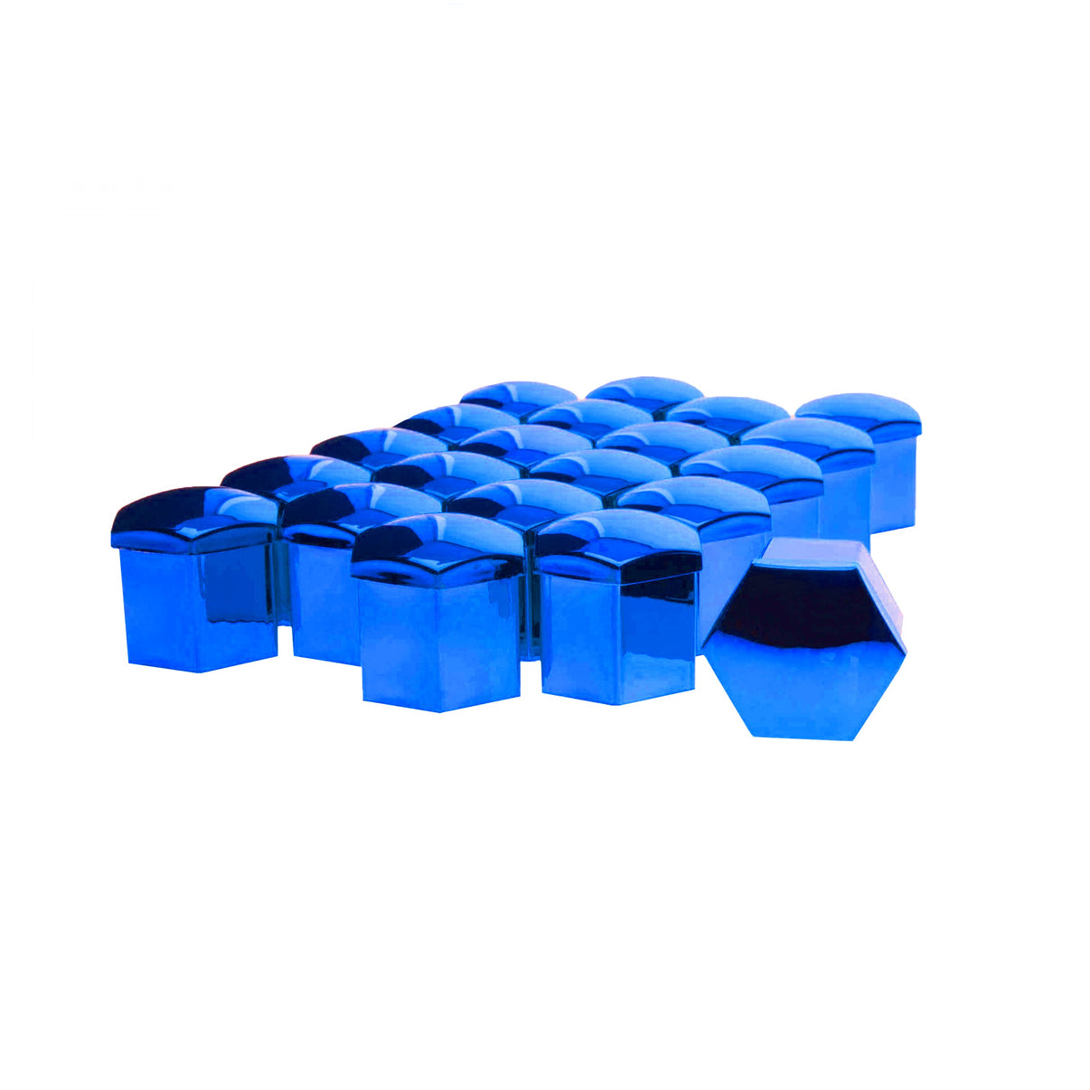 Hjulmutterskydd – Blå (metallic) – Plast – 20-pack – 24 mm mm