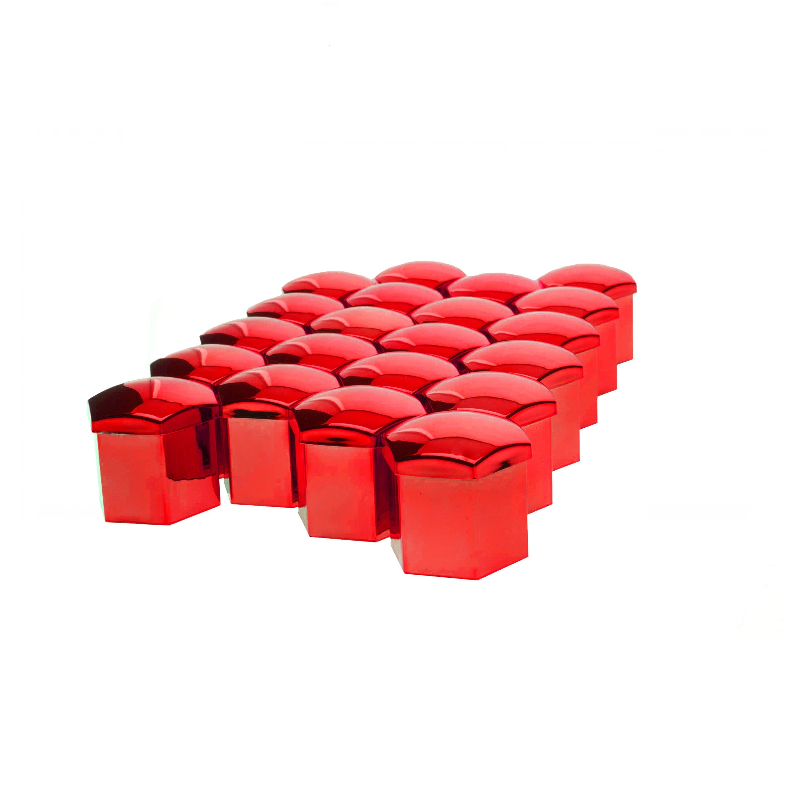 Hjulmutterskydd – Röd (metallic) – Plast – 20-pack – 24 mm mm
