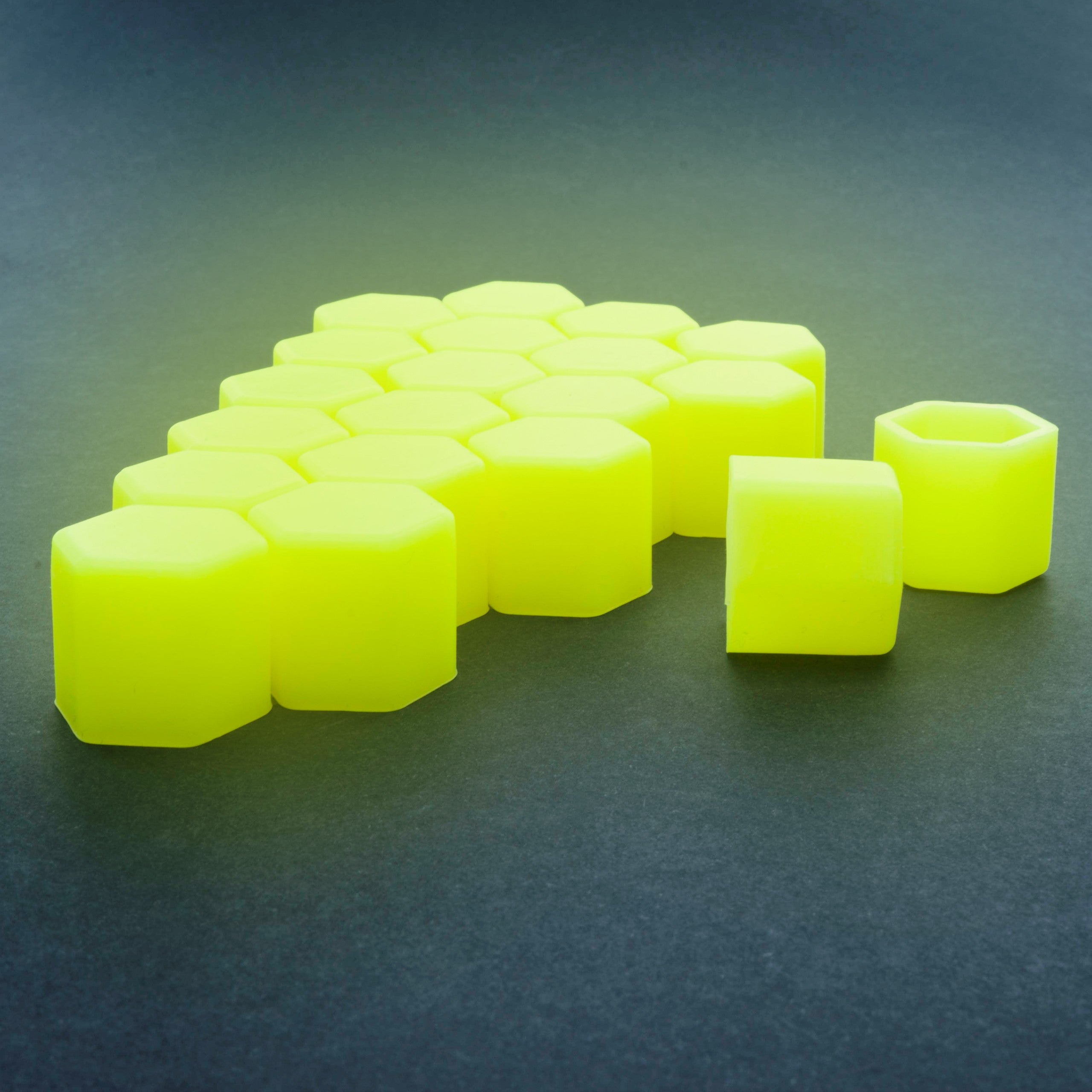 Hjulmutterskydd – Gul – Silikon – 20-pack – 19 mm