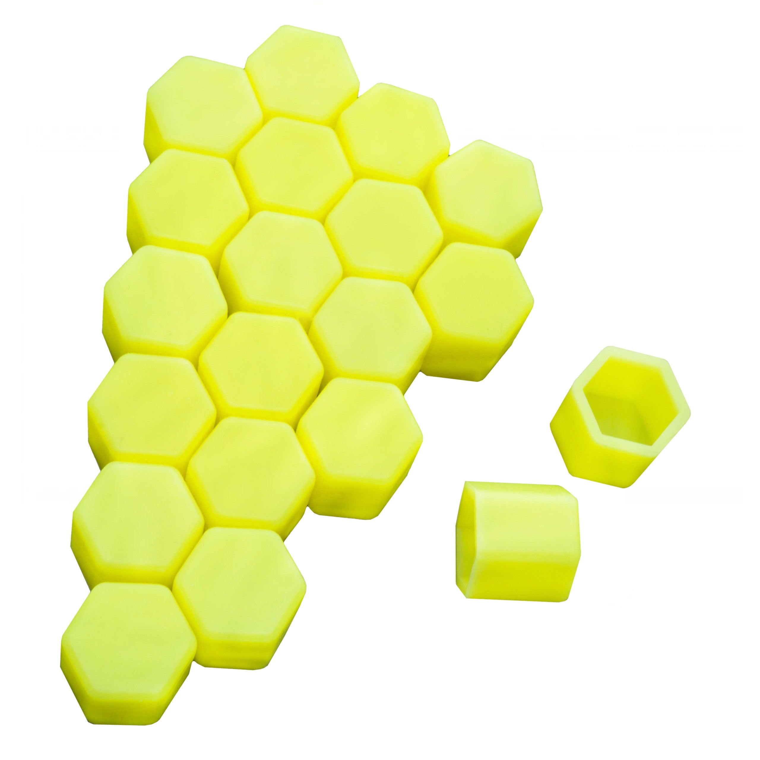 Hjulmutterskydd – Gul – Silikon – 20-pack – 17 mm