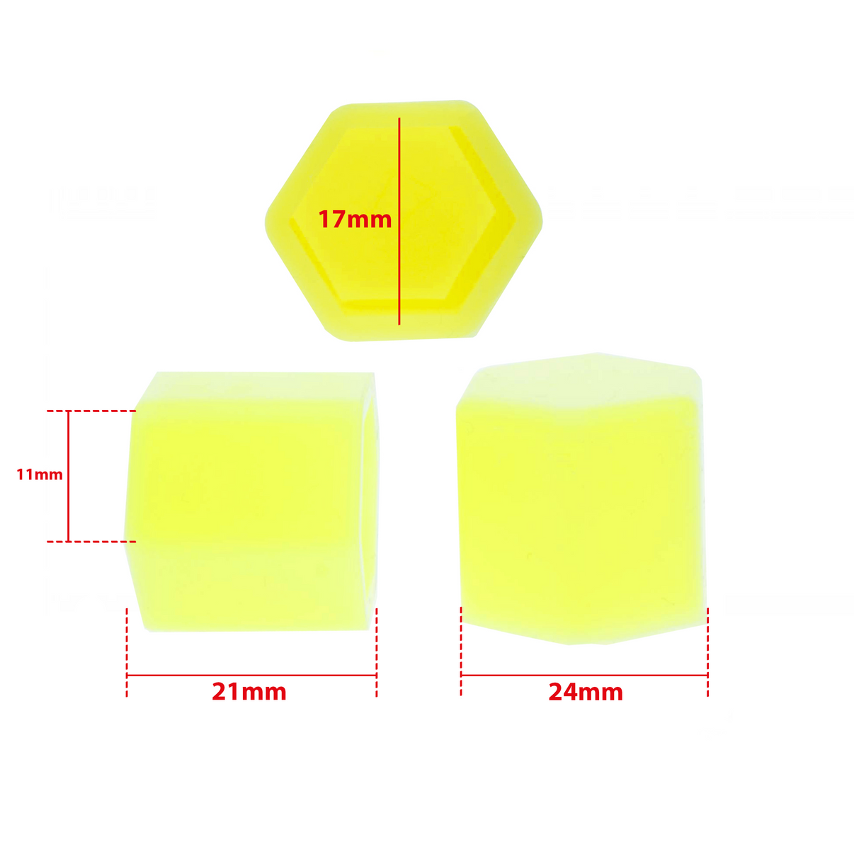 Hjulmutterskydd – Gul – Silikon – 20-pack – 17 mm