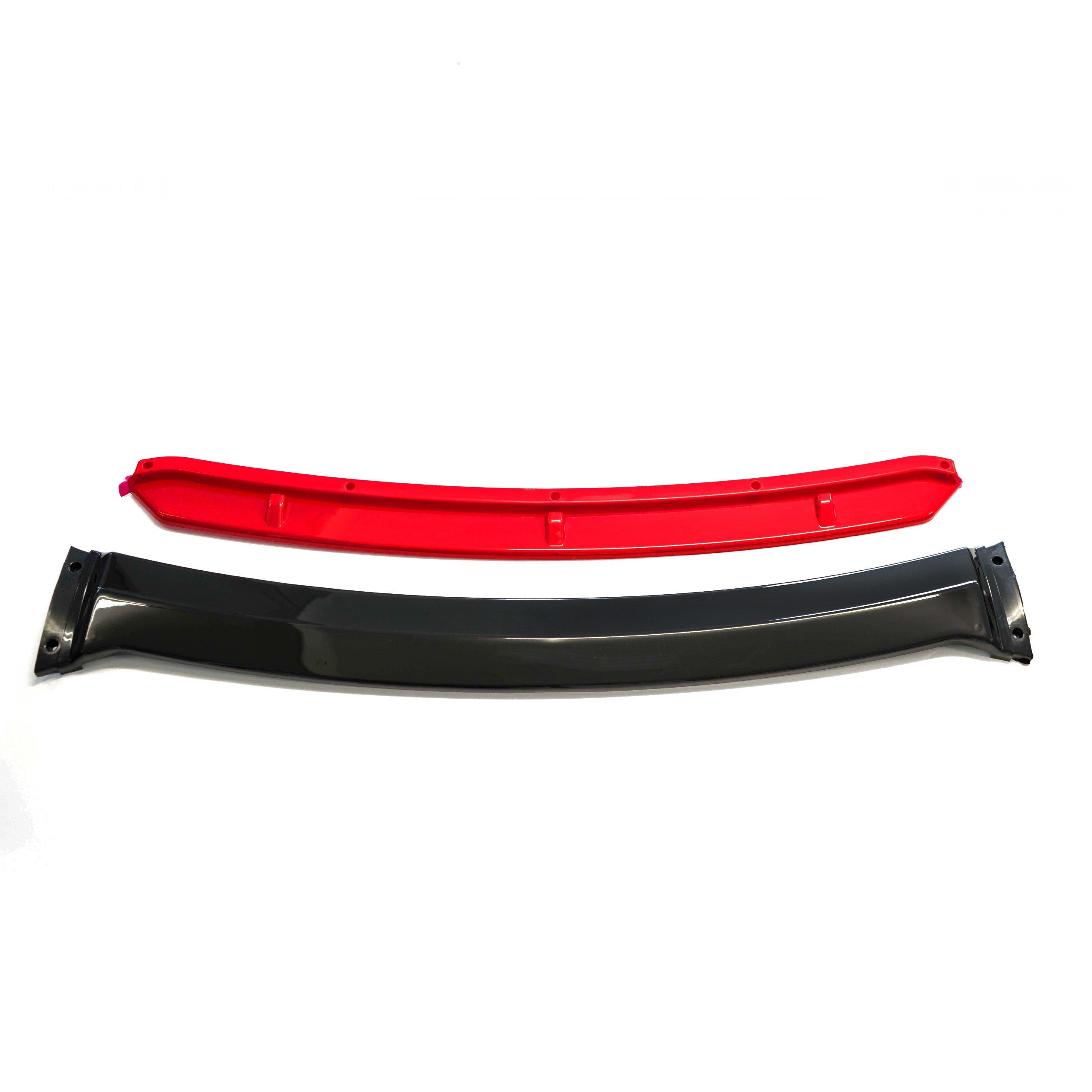 Frontsplitter – Röd inserts, Svart gloss – ABS