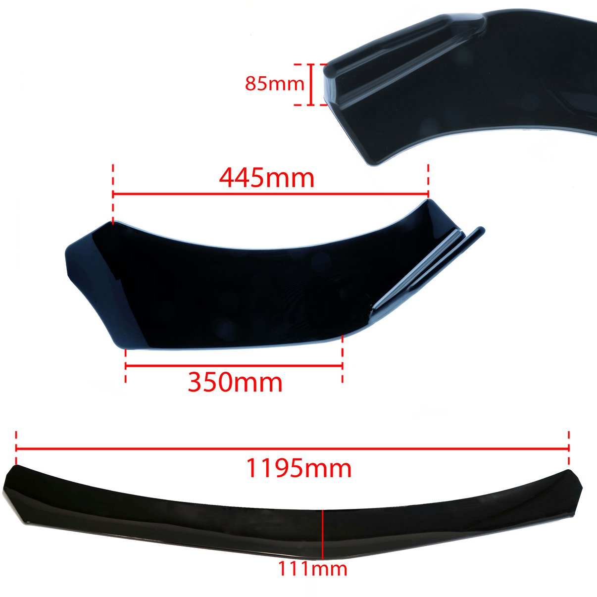 Frontsplitter – Svart gloss – ABS