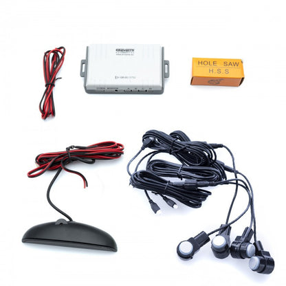 Parkeringssensor med display – Silver – ultraljudssensor – 4 sensorer – 4x 2,5 m