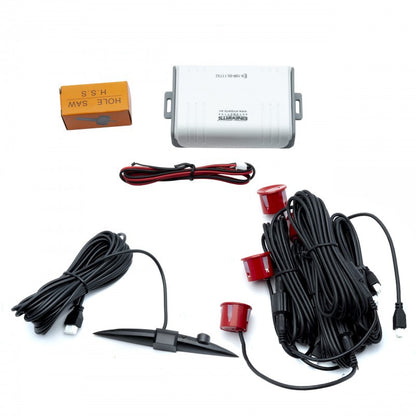 Parkeringssensor med display – Röd – ultraljudssensor – 4 sensorer – 4x 2,5 m