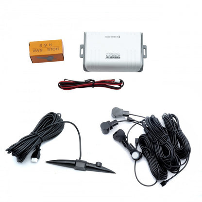 Parkeringssensor med display – Silver – ultraljudssensor – 4 sensorer – 4x 2,5 m