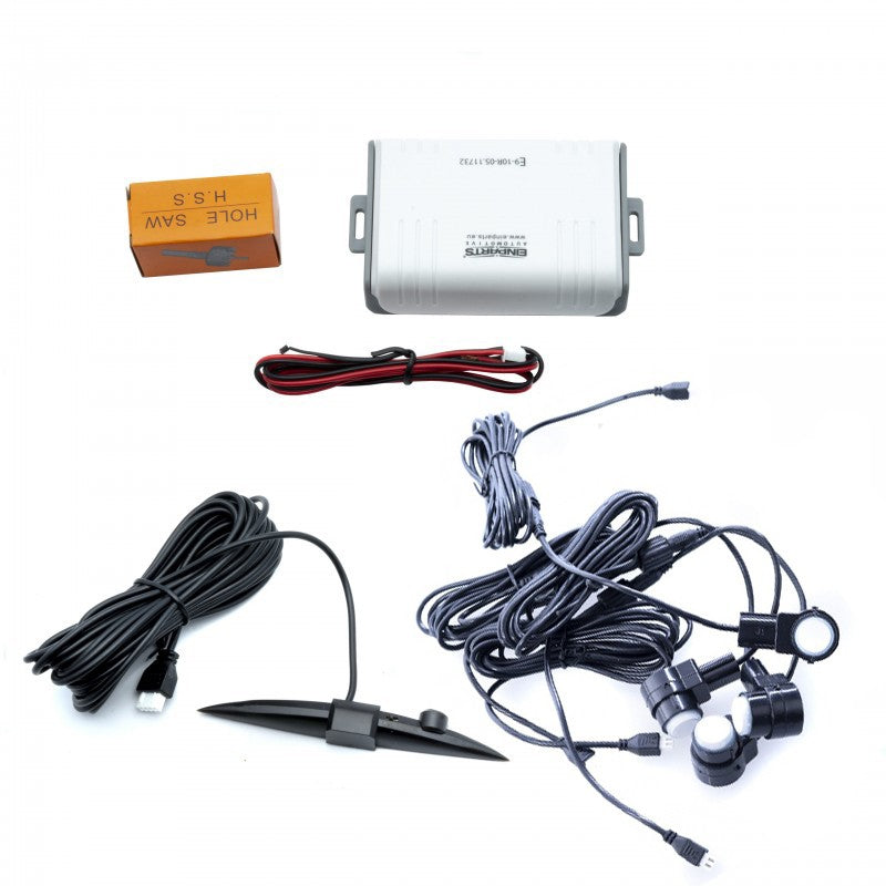 Parkeringssensor med display – Vit – ultraljudssensor – 4 sensorer – 4x 2,5 m