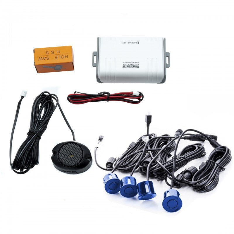 Parkeringssensor med summer – Blå – ultraljudssensor – 4 sensorer – 4x 2,5 m
