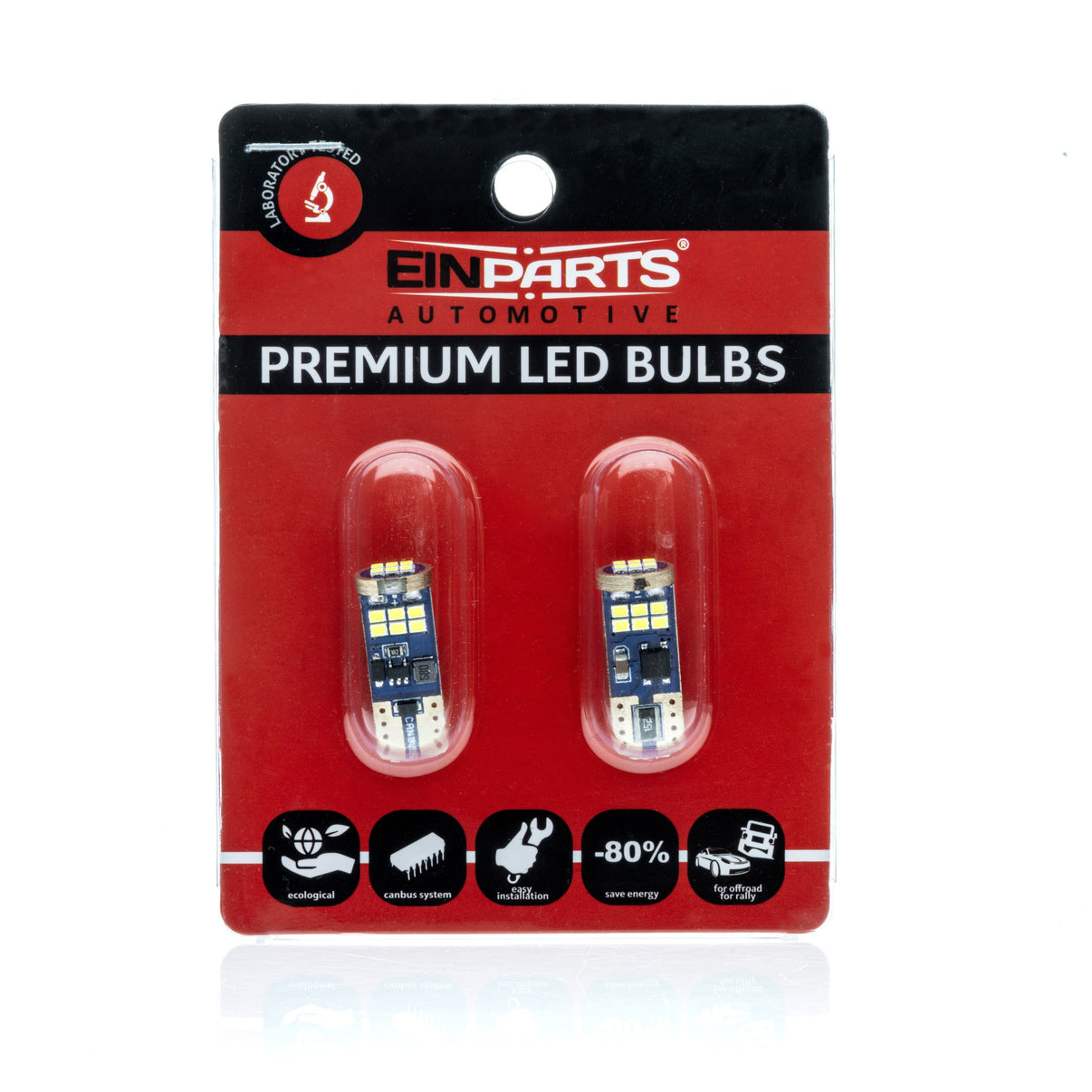 LED-lampa för bil – T10, W5W – 6000K – 18 LED – SMD 2016 – 2-pack