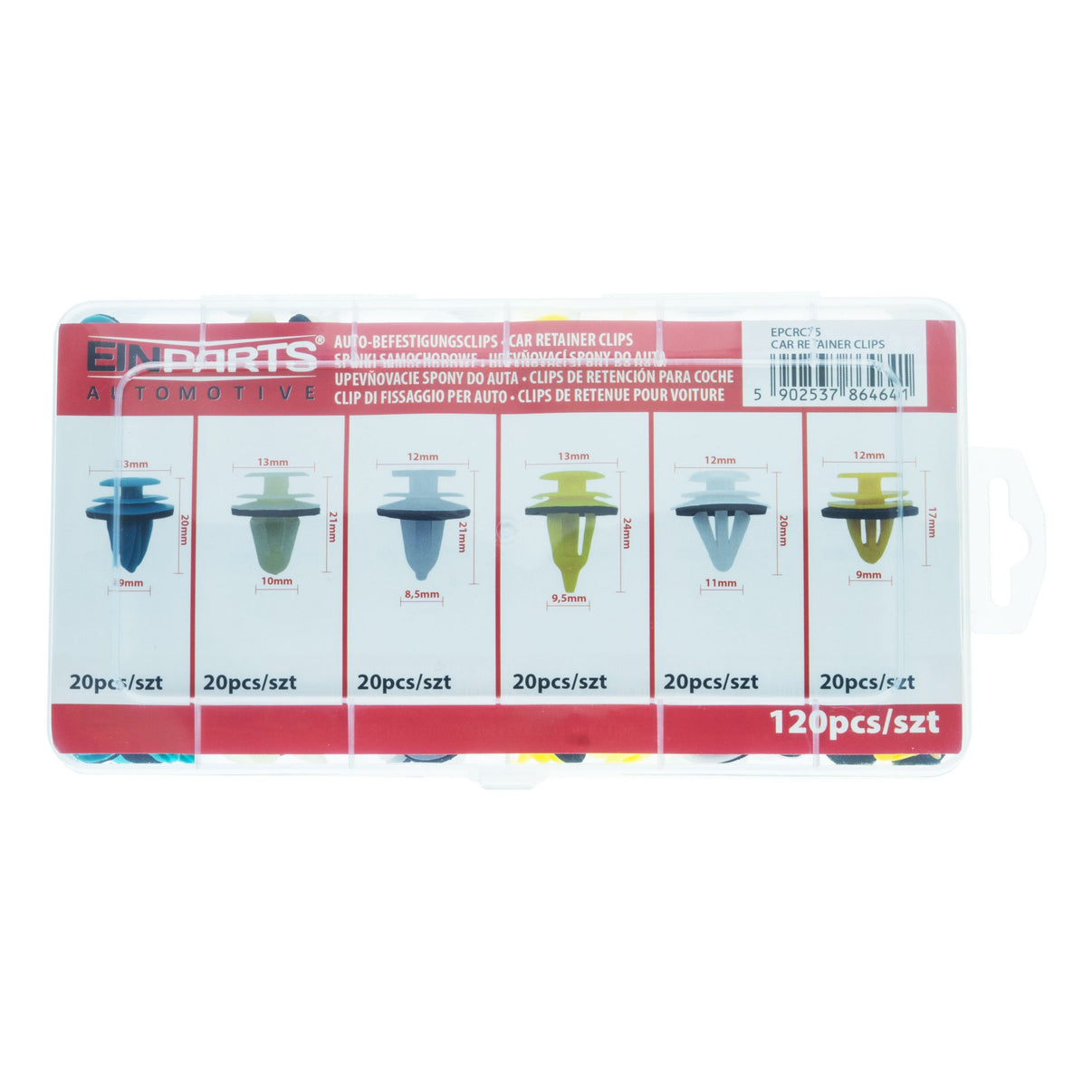 Fästclips – 120-pack – Flerfärgad