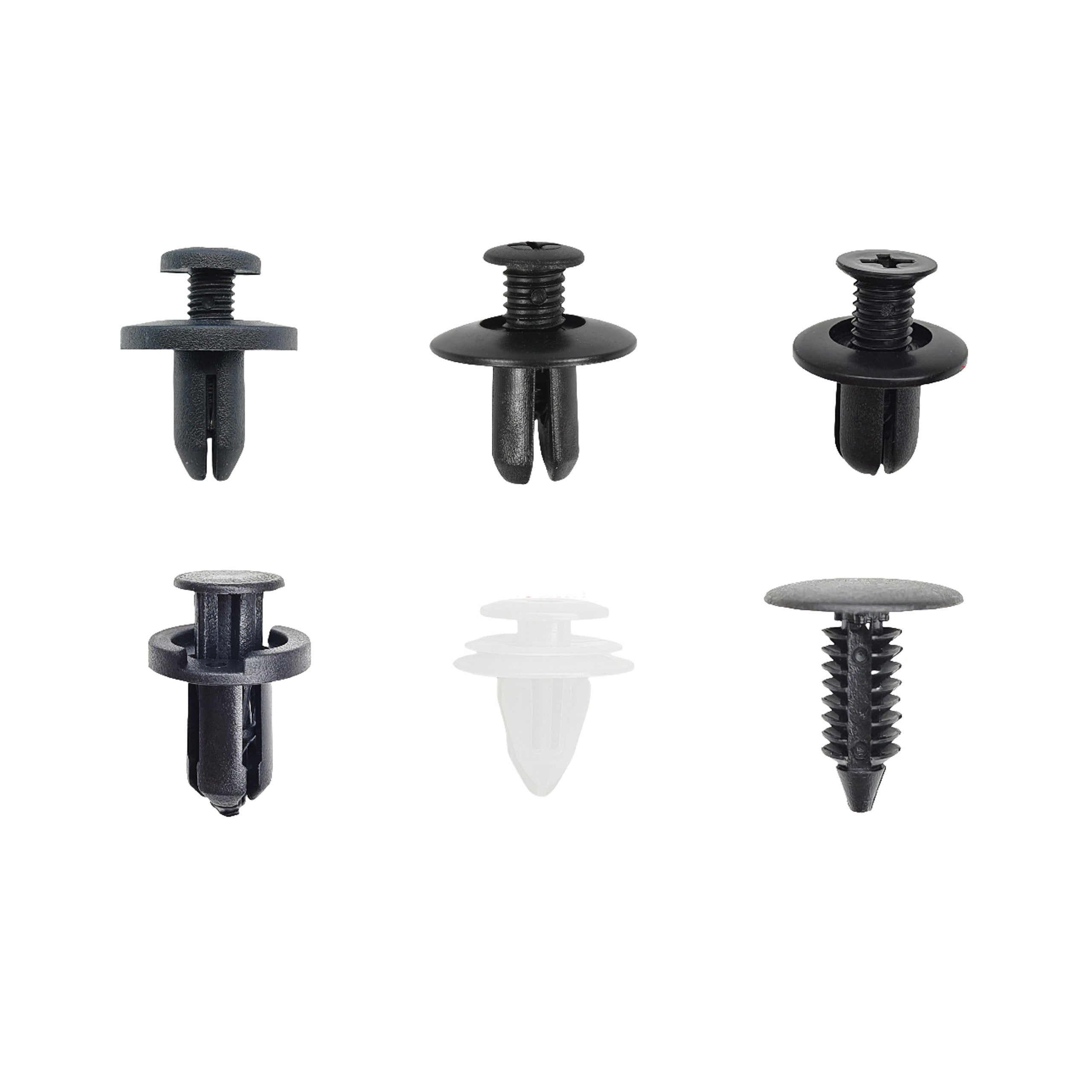 Fästclips – 100-pack – Vit, Svart