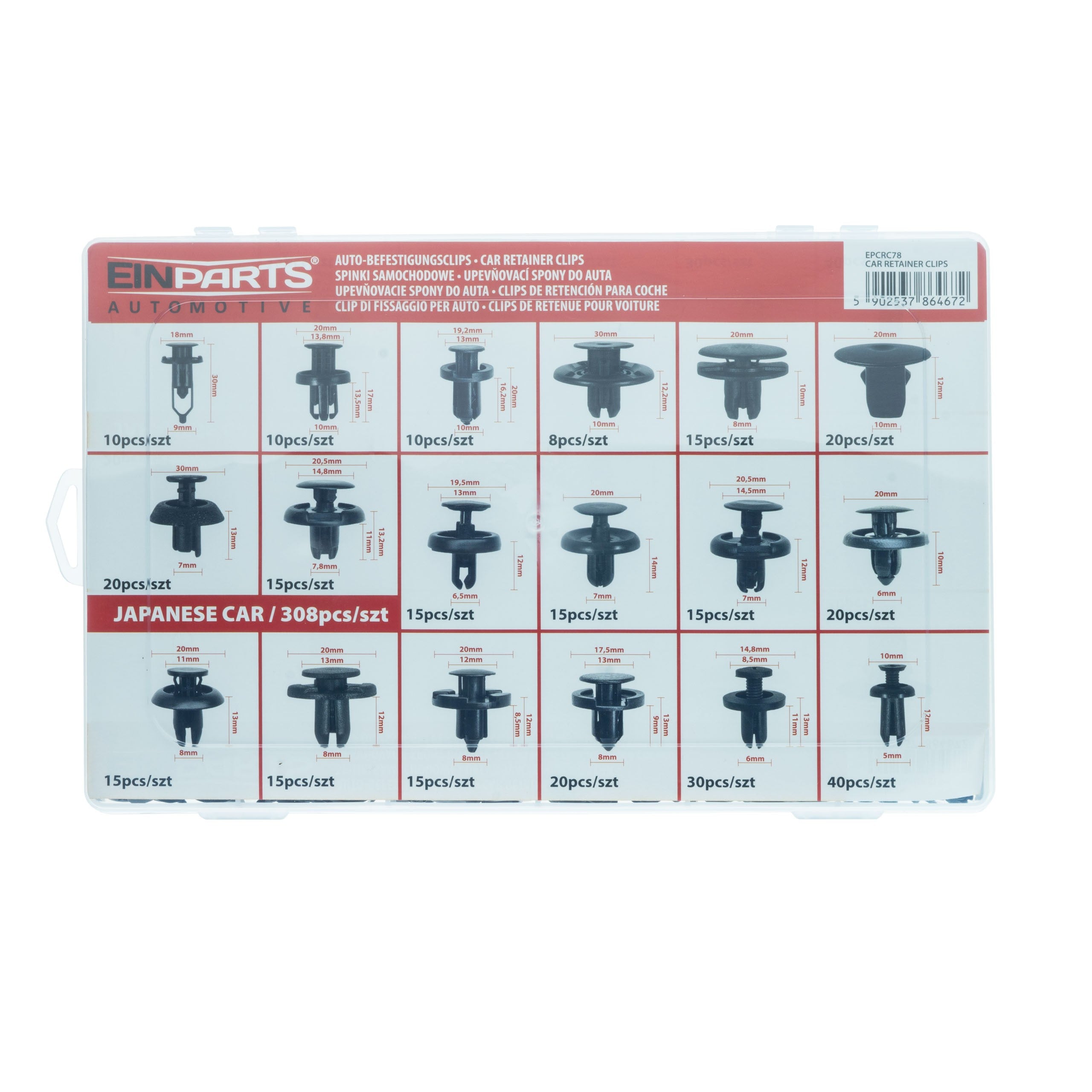 Fästclips – 308-pack