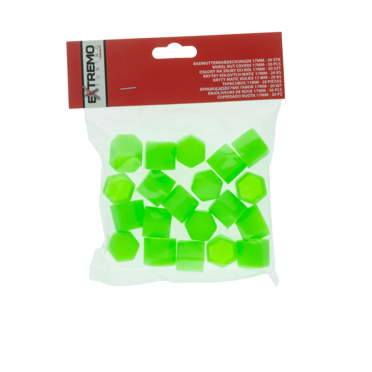 Hjulmutterskydd – Grön – Silikon – 20-pack – 17 mm