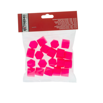 Hjulmutterskydd – Rosa – Silikon – 20-pack – 17 mm