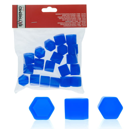 Hjulmutterskydd – Blå – Silikon – 20-pack – 19.5 mm mm