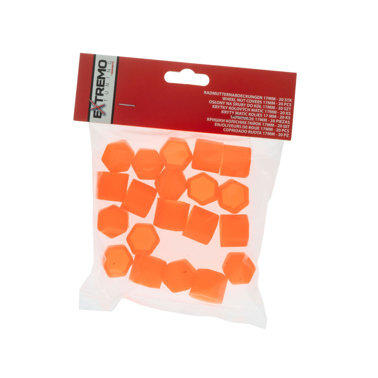 Hjulmutterskydd – Orange – Silikon – 20-pack – 17 mm