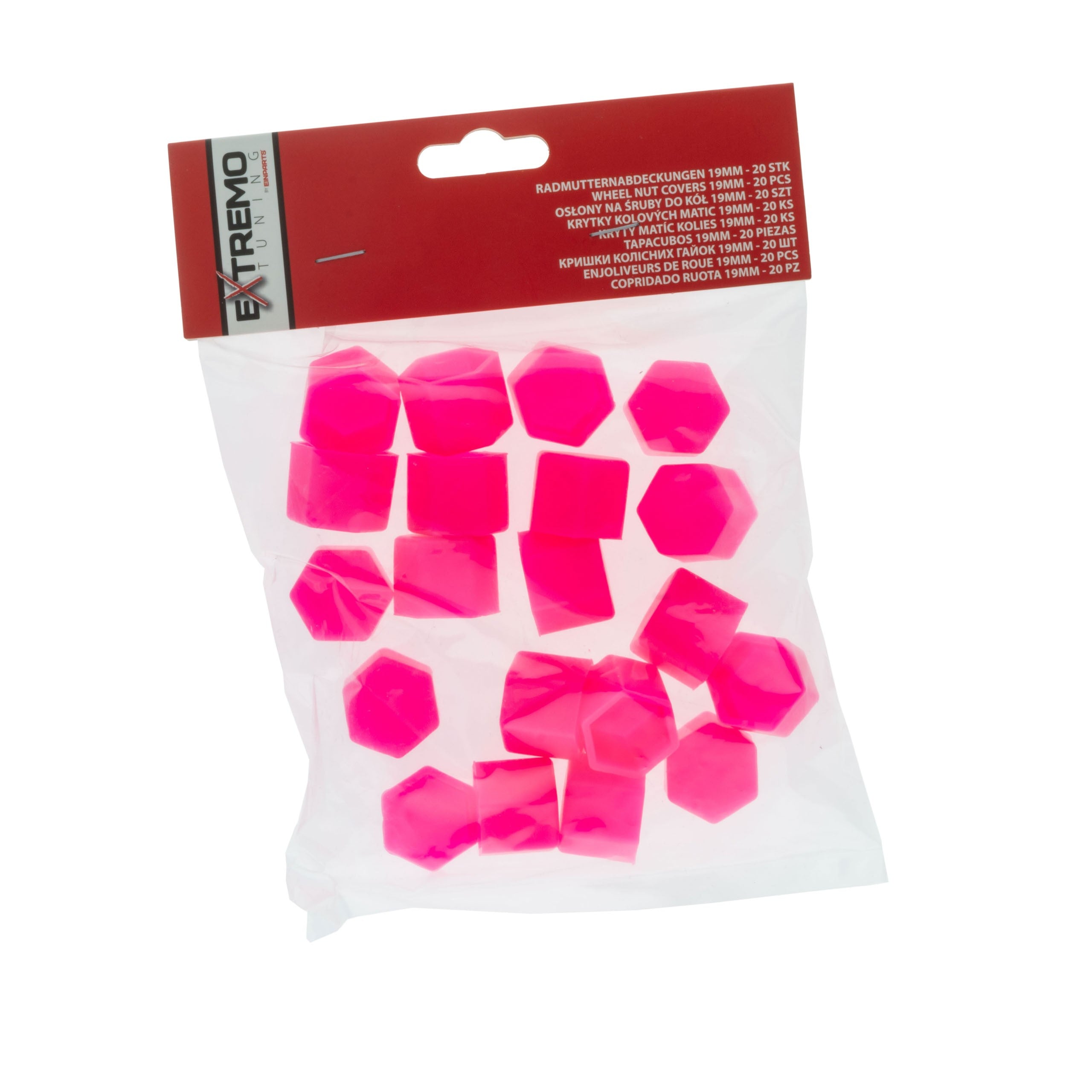 Hjulmutterskydd – Rosa – Silikon – 20-pack – 19 mm